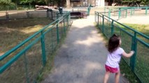 Playground outdoor with animals - Children carousel animals Dinosaurs