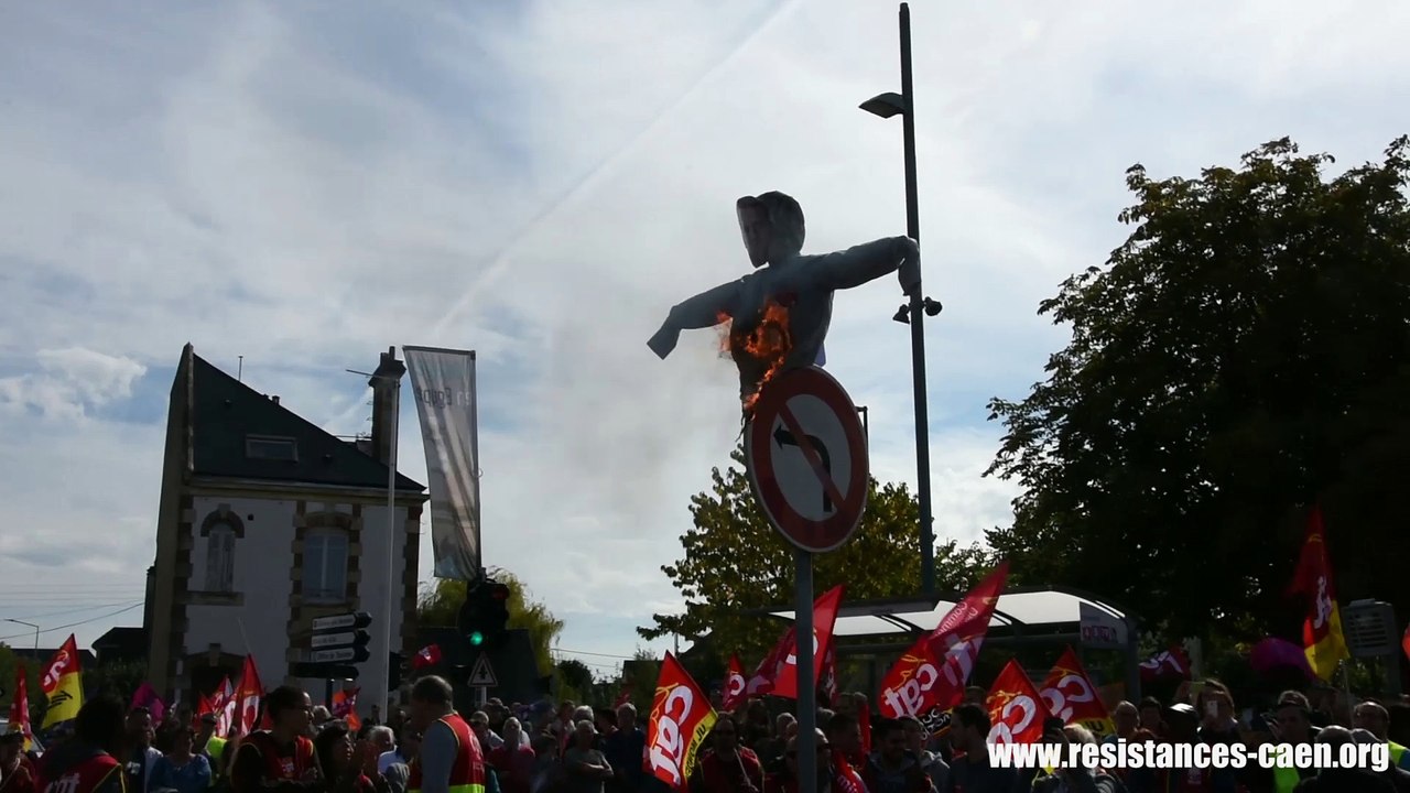Manifestation contre la loi Travail XXL à Caen le 21 septembre 2017
