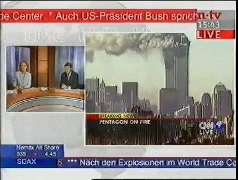 11. September 2001: n-tv Live-Nachrichten von 15:01 Uhr bis 15:51 Uhr vom 11.09.2001