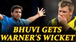 India vs Australia 2nd ODI : Bhuwneshwar Kumar claims David Warner's wicket | Oneindia News