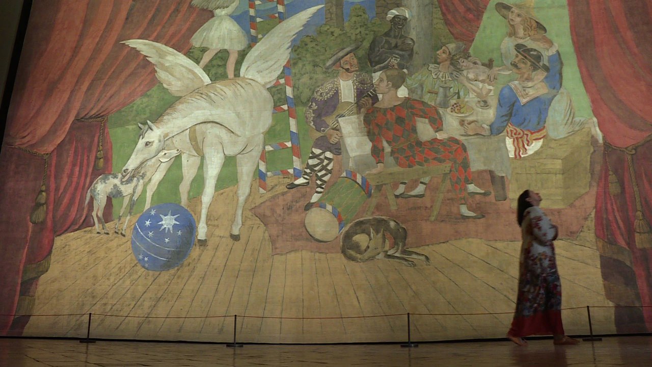 L'énorme rideau de scène "Parade" de Picasso exposé à Rome