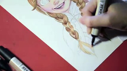 Speed Drawing ANNA and ELSA - Disneys Frozen