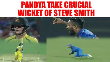 India vs Australia 2nd ODI : Hardik Pandya & Jadega team up to dismiss Steve Smith | Oneindia News