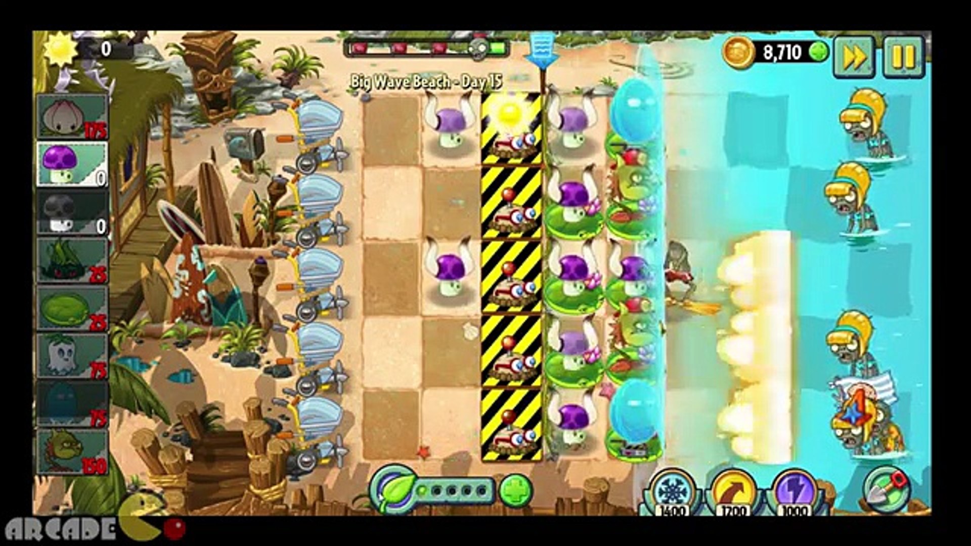 Plants Vs Zombies 2 Big Wave Beach Day 15 No Flower Use Extreme
