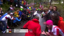 Spectateur plaqué pendant un contre la montre #Bergen2017