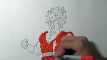 Drawing Goku Super Saiyan Blue kaioken x10