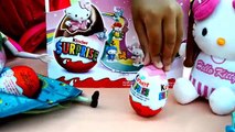 HELLO KITTY Frozen Fever Elsa and Anna Hello Kitty Kinder Surprise Eggs Kids Balloons and Toys