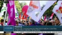 Franceses protestan contra reformas laborales de Macron