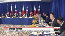 South Korea, U.S. and Japan call for strict enforcement of sanctions on North Korea