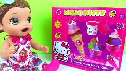 BABY ALIVE MINHA BONECA TOMANDO SORVETE DE CASQUINHA MASSINHA DE MODELAR PLAYDOH ICE CREAM SHOP