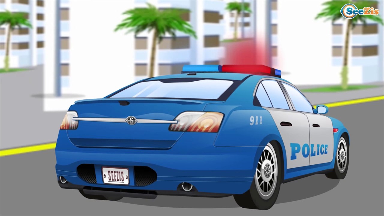 Voiture de police pour enfants - Dessins animés pour bébés - Vidéo Éducative de Voitures Partie 2