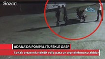 Bıçaklı, pompalı tüfekli gasp dehşeti kamerada