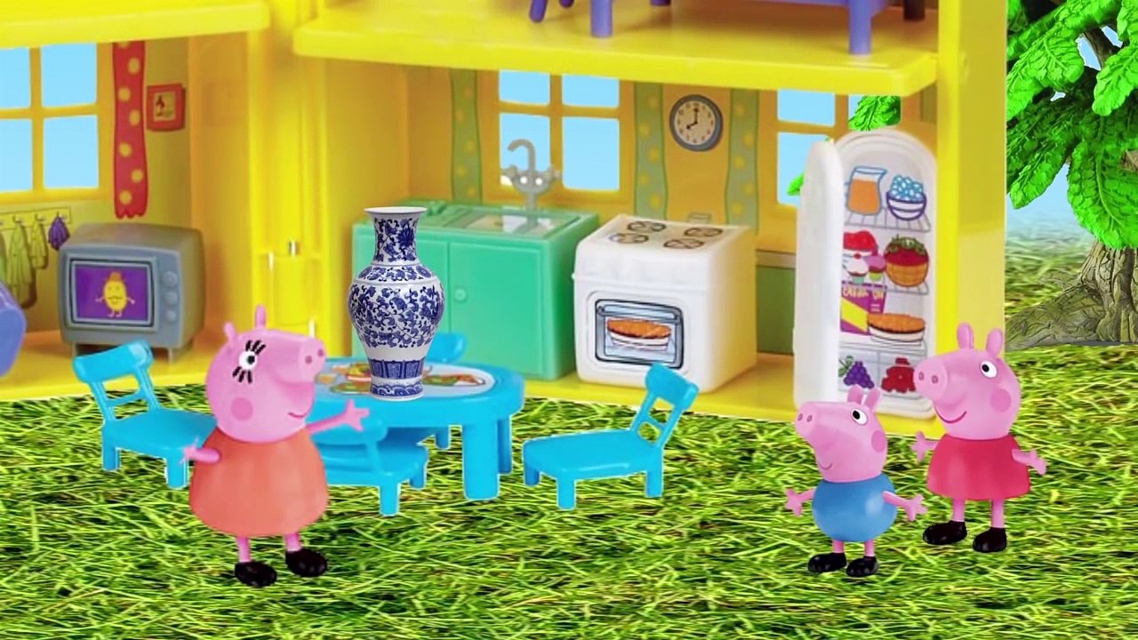 Desenho da Peppa Pig Mamãe Pig fica com raiva por que a Peppa pig quebrou seu Jarro novo