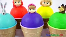 Play-Doh Masha Ice Cream Bowls Finger Family Nursey Rhymes & Playdough Learn Colors for Childrens