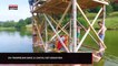 Cantal : Un trampoline en plein milieu d’un lac, l’originale idée (Vidéo)