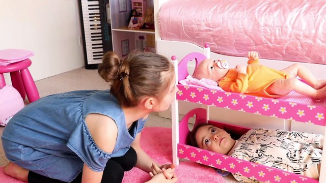 Crying Babies Jumping in the Bed Feeding Cute Babies