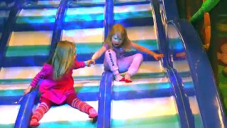 Indoor Playground Family Fun for Kids Part 6 with Spelling | Ball Pits, Slides, Tunnels, Rides