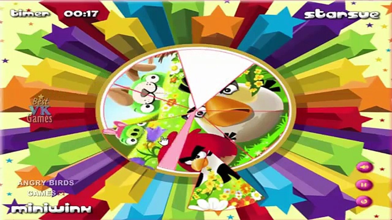 Angry Birds Round Puzzle Game Walkthrough All Levels 1-5