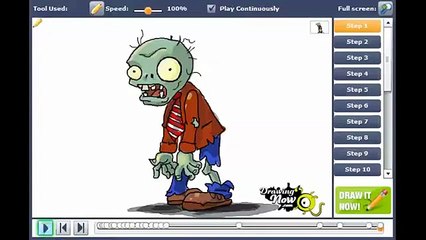 How to draw a Zombie from Plants vs. Zombies
