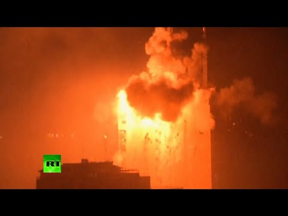 Gaza Bombing: Massive explosion as Israeli strikes hit media building