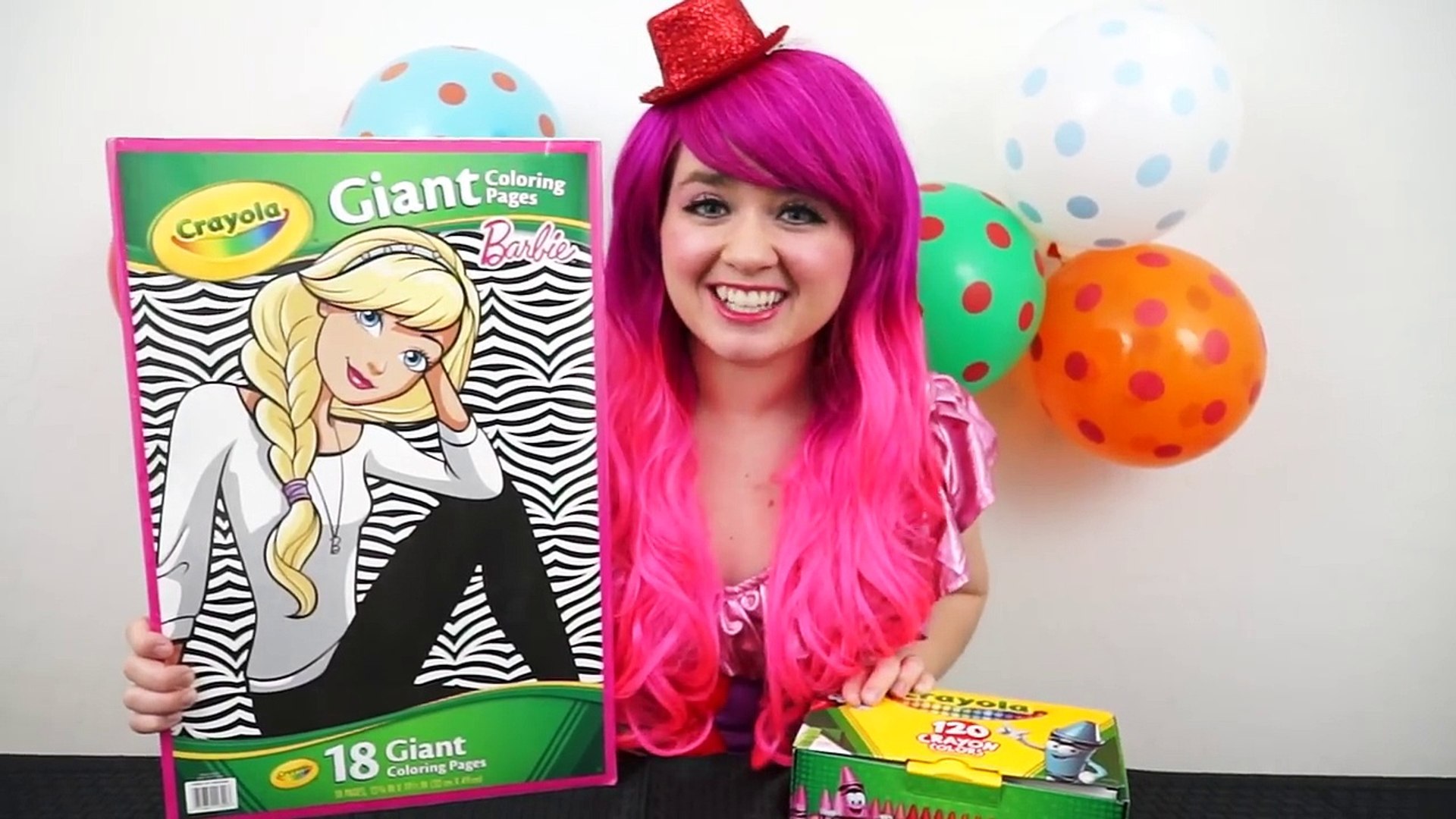 Barbie GIANT Coloring Page Crayola Coloring Book   COLORING WITH KiMMi THE  CLOWN