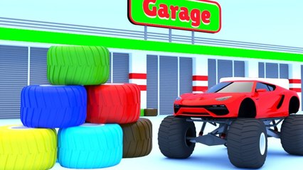 Learn Colors with Service Station for Children - Education video for Toddlers or Baby