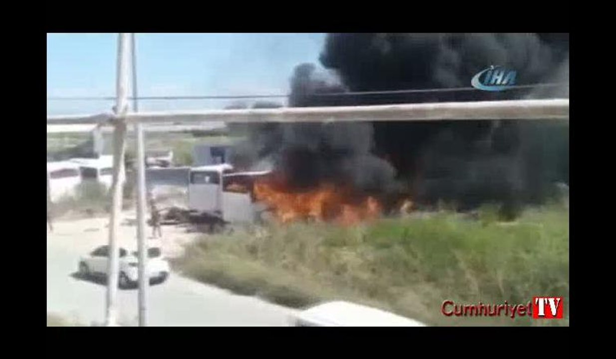 Antalya’da 4 otobüs alev alev yandı