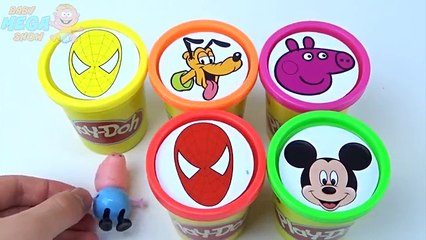 Download Video: Сups Stacking Toys Play Doh Clay Peppa Pig Spiderman Mickey Mouse Pluto the Pup Disney