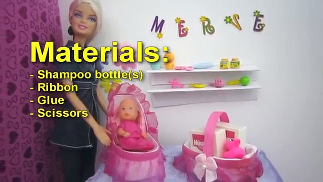 How to Make Doll Bassinet and Basket - Recycling - Doll Crafts - simplekidscrafts