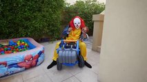 Spiderman CHASED by Scary Clown?! w/ Joker Hulk & Minion FUN Superhero in Real Life