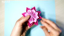 Unique Flower in origami style! 3 modifications of paper flower for room decoration.