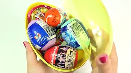 Download Video: Giant RAINBOW SURPRISE EGG Frozen Elsa Barbie OneDirection Kinder Shopkins Filly Princess Toys