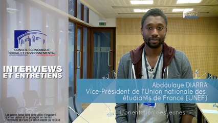 Questions à Abdoulay DIARRA (UNEF) - Orientation des jeunes - cese