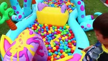 GIANT BALL PIT POOL ~ Worlds Largest Kids Baby Pool Ball Pit Family Summer Fun Slide Learn Tricks