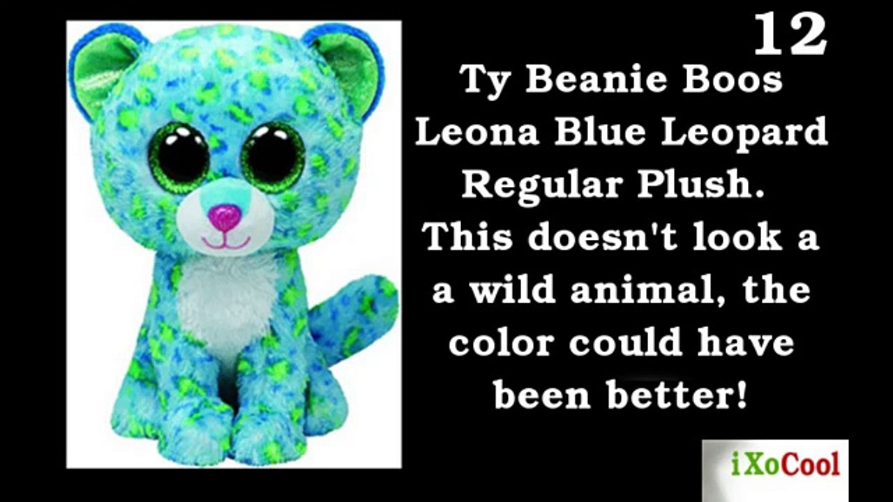 ty beanie boos leona blue leopard regular plush