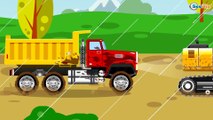 New Cartoon for children - Excavator Diggers with Giant Trucks - Construction Vehicles Kids Video