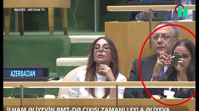 Pendant que le président de l'Azerbaijan parle crimes de guerre à l'ONU, sa fille prend des selfies