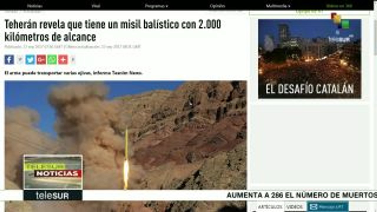 Irán revela que tiene misil balístico con 2 mil kilómetros de alcance