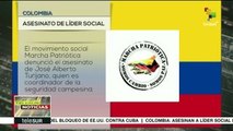 Colombia: Marcha Patriótica denuncia nuevo asesinato de líder social