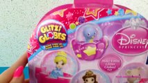 Glitzi Globes Disney Princess Belle and Cinderella Playset How to make glitter snow globes jewelry