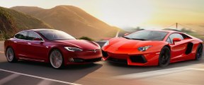 Tesla Model S P85D vs Lamborghini Huracan LP610-4 - drag race