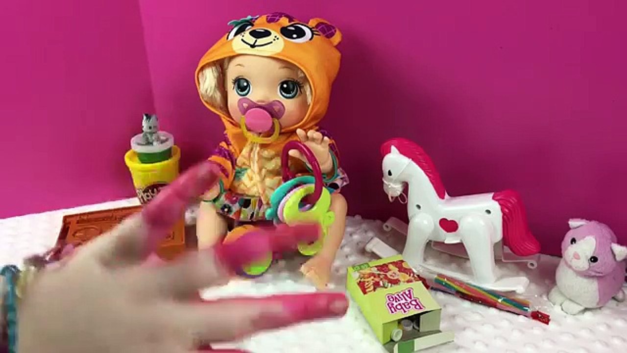 Baby Alive Baby Go Bye Bye Doll Using Packets for Feeding