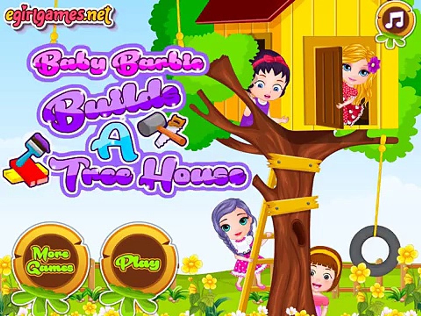 Baby Barbie Builds a Tree House Baby Barbie Game for Kids