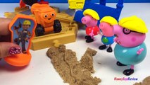 PEPPA PIG GEORGE PIG & PAPA PIG GO TO BOB THE BUILDERS MASH MOLD CONSTRUCTION & MIGHTY MACHINES