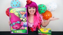Coloring Branch & Poppy Trolls GIANT Coloring Book Crayola Crayons | COLORING WITH KiMMi THE CLOWN