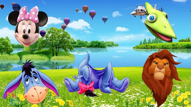 Wrong Heads Simba Lion King, Minnie Mouse, Dinosaur Train | Cartoon and Real Animals | Finger Family