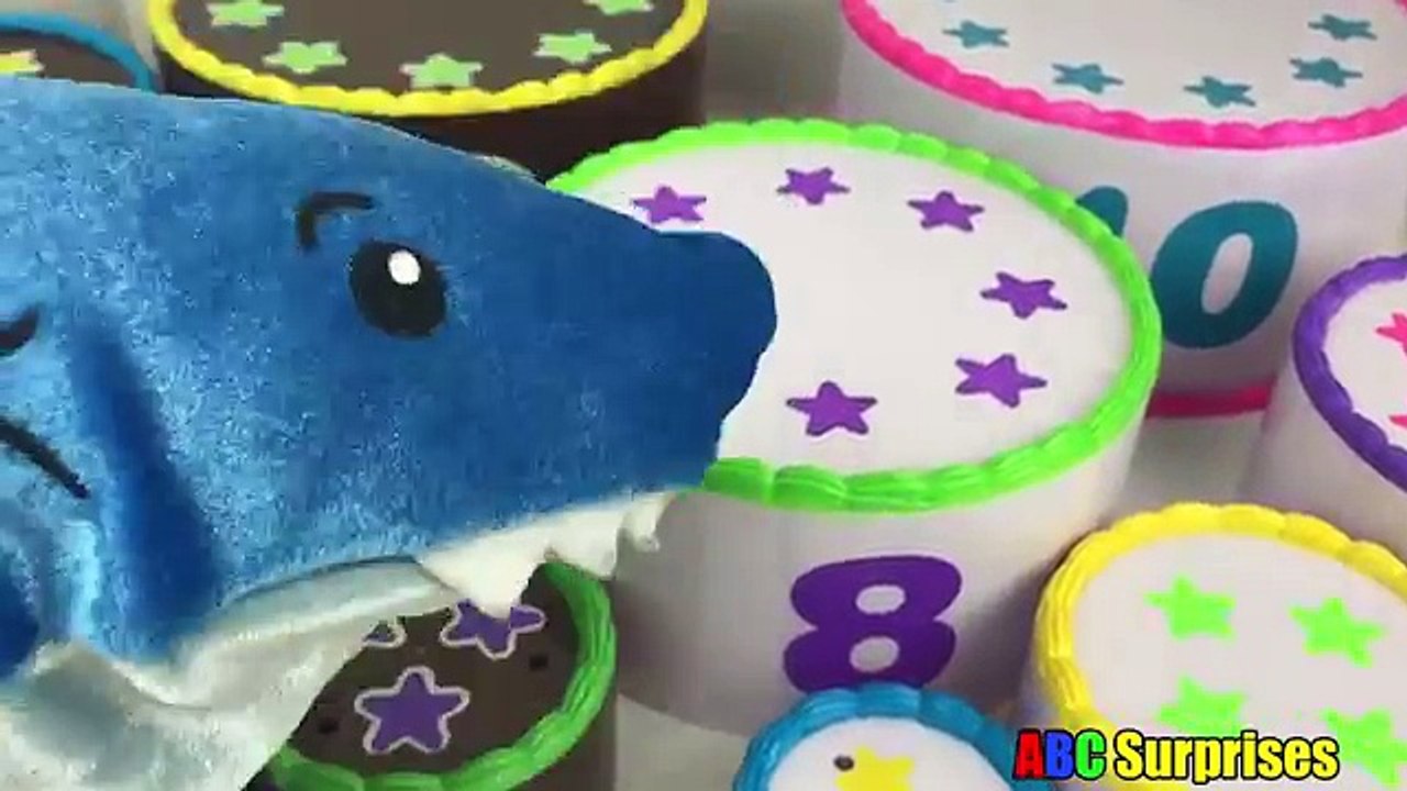 Best Learning Video for Kids LEARN TO COUNT Numbers Toy Birthday Cake Stack Count 1-10 ABC Surprises