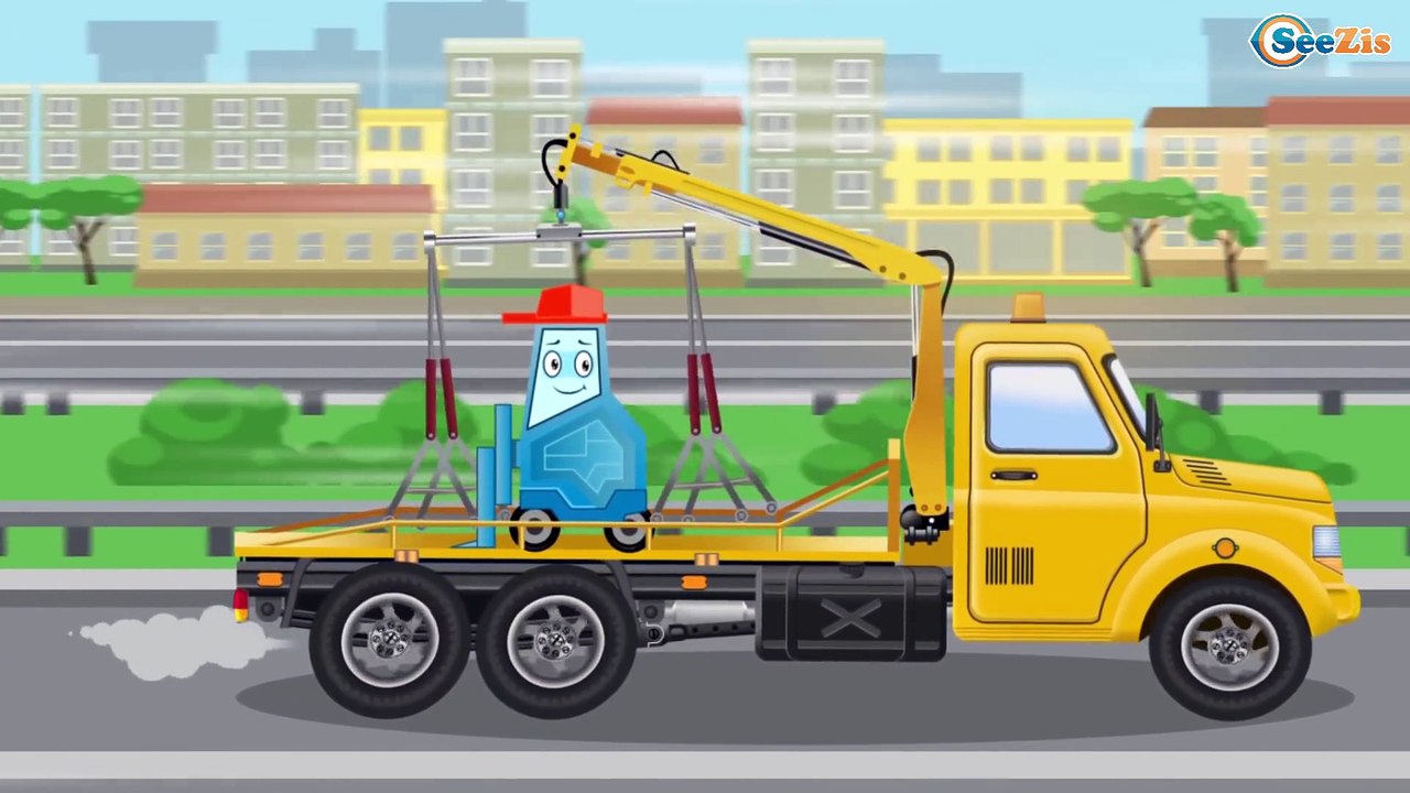 The Yellow Tow Truck helps Cars Friends | Service & Emergency Vehicles Cartoons for children