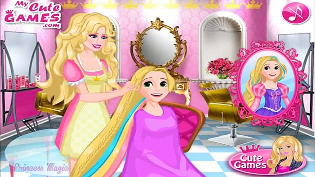 Barbies Princess Rapunzel Hair Salon - Cartoon Video Game for Girls