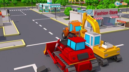 Bulldozer & Giant Excavato Real Diggers Construction Vehicles 3D Kids Cartoon Cars & Trucks Stories